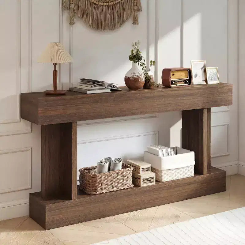 Console Vintage de 63 pouces – Table d'entrée longue derrière canapé