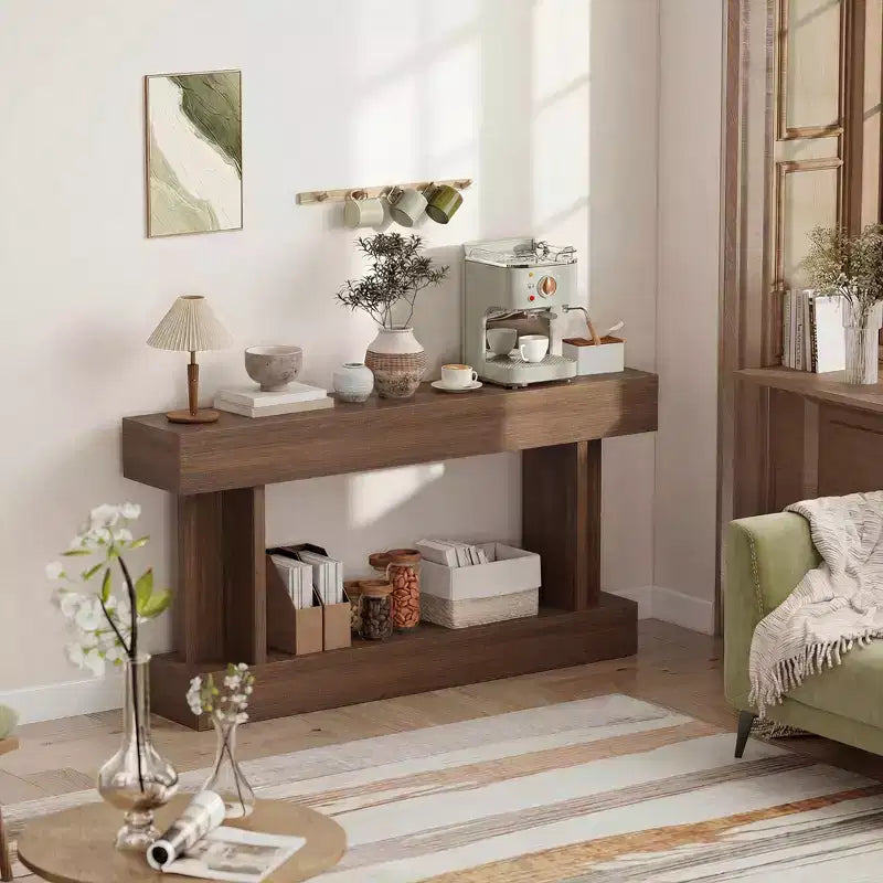 Console Vintage de 63 pouces – Table d'entrée longue derrière canapé