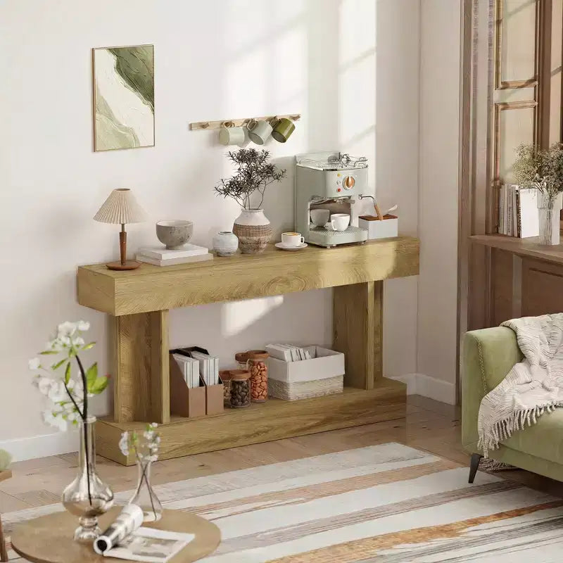 Console Vintage de 63 pouces – Table d'entrée longue derrière canapé