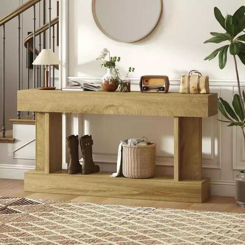 Console Vintage de 63 pouces – Table d'entrée longue derrière canapé