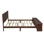 Lit Queen Pinewood style ferme avec banc de rangement et 2 grands tiroirs