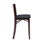 Tabouret de bar pliant X-Back en similicuir – Espresso, Siège rembourré, Hauteur 61-86 cm