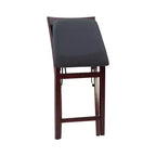 Tabouret de bar pliant X-Back en similicuir – Espresso, Siège rembourré, Hauteur 61-86 cm