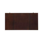 Coiffeuse traditionnelle en noyer avec miroir escamotable, 2 tiroirs et tabouret rembourré crème