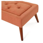 Pouff Rectangulaire Capitonnage Orange – Banc d'Entrée Rembourré