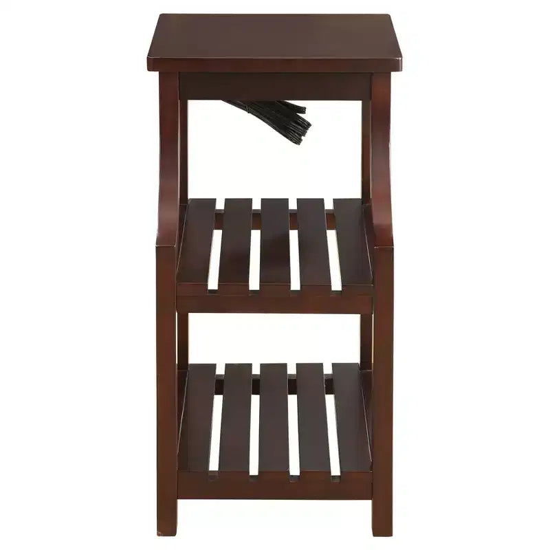 Table d'appoint avec ports USB et étagères – 2 niveaux, rangement avec prise électrique