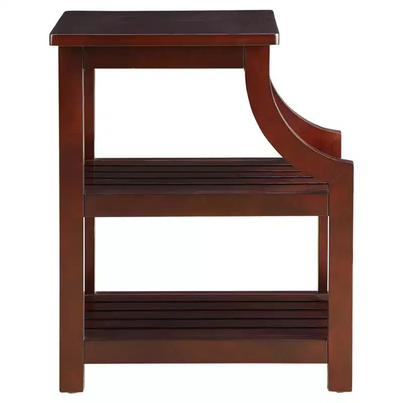 Table d'appoint avec ports USB et étagères – 2 niveaux, rangement avec prise électrique