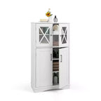 Meuble de Rangement Salle de Bain Meuble Colonne de Rangement avec Portes et Étagères Réglables Noir/Gris/Marron/Blanc