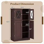 Meuble de Rangement Salle de Bain Meuble Colonne de Rangement avec Portes et Étagères Réglables Noir/Gris/Marron/Blanc