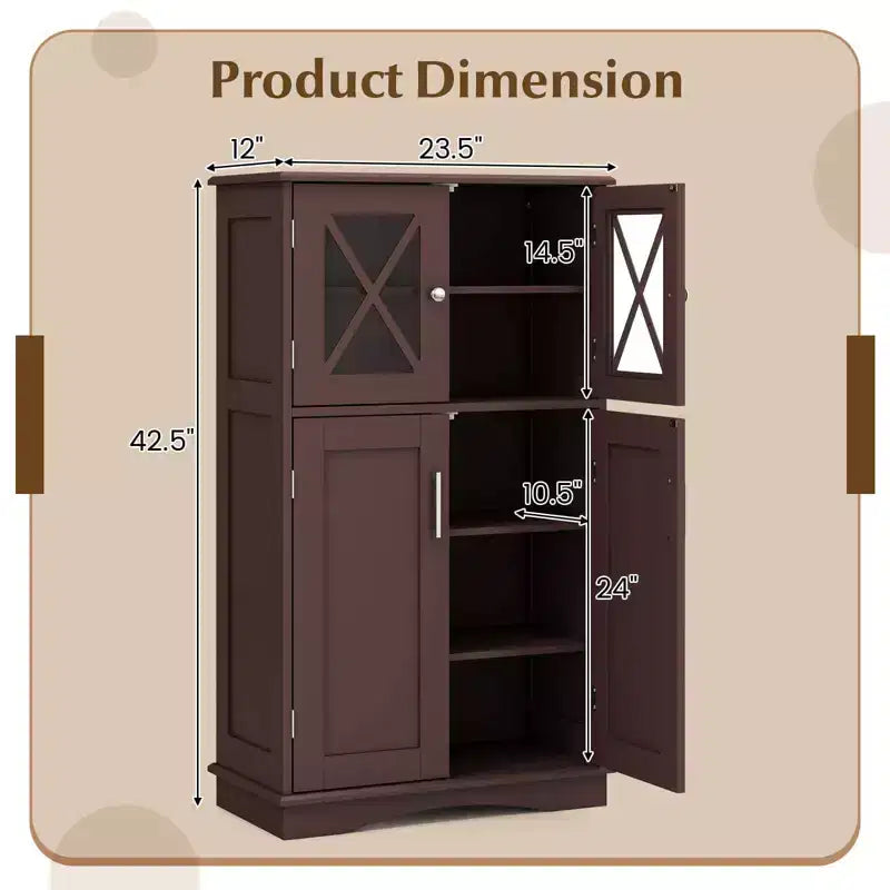 Meuble de Rangement Salle de Bain Meuble Colonne de Rangement avec Portes et Étagères Réglables Noir/Gris/Marron/Blanc