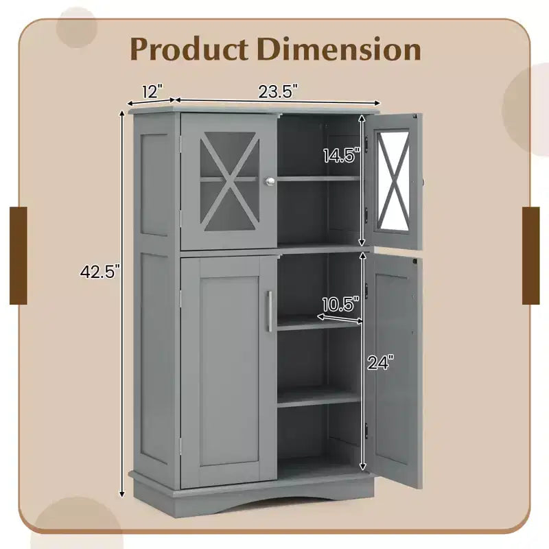 Meuble de Rangement Salle de Bain Meuble Colonne de Rangement avec Portes et Étagères Réglables Noir/Gris/Marron/Blanc