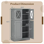 Meuble de Rangement Salle de Bain Meuble Colonne de Rangement avec Portes et Étagères Réglables Noir/Gris/Marron/Blanc