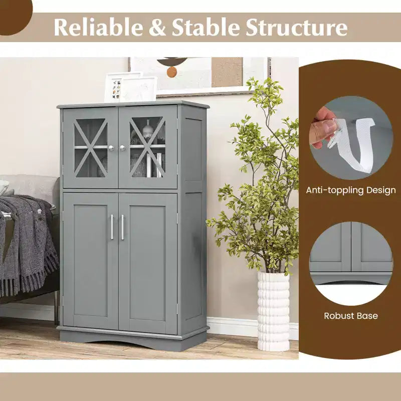 Meuble de Rangement Salle de Bain Meuble Colonne de Rangement avec Portes et Étagères Réglables Noir/Gris/Marron/Blanc